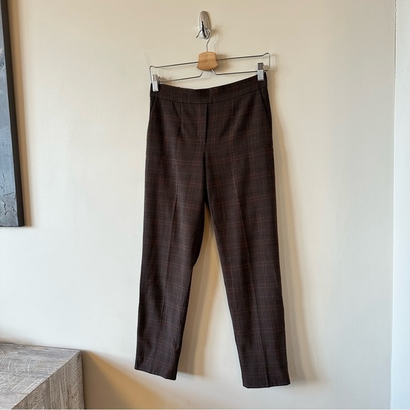 Aritzia- Babaton Conan Pant Deep Brown and Pink Plaid  (Size:4) - Picture 4 of 12